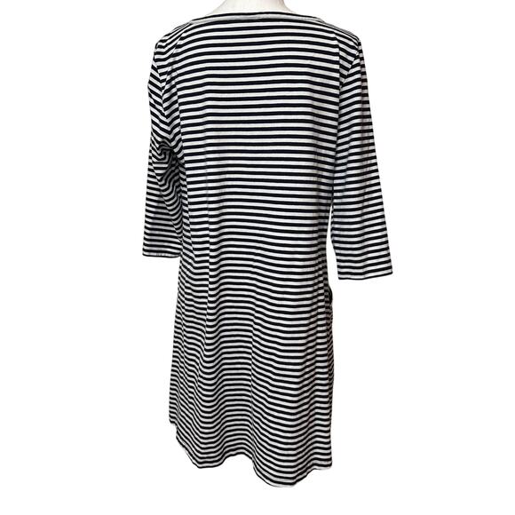 Object Collectors Item Objdira Dress sz XL Navy White Striped Cotton Pockets - Picture 2 of 11
